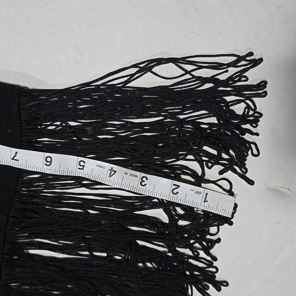 bebe Black Bodycon Fringe Dress, S - Picture 10 of 10